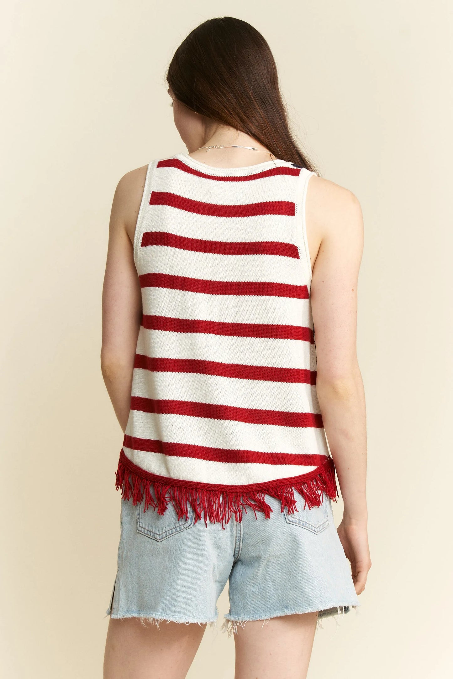 Jade By Jane American Flag Fringe Tank Top - LaTezza Online Shop