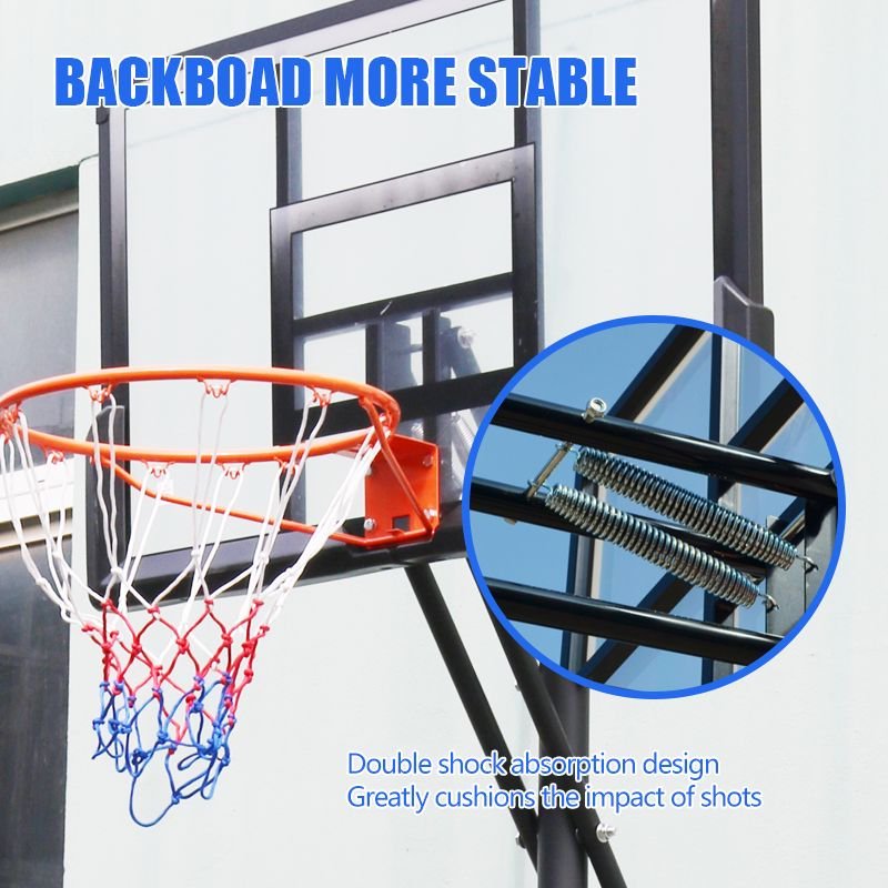 TotheCORE Basketball Stand 7.55-10.00 Ft Adjustable Portable Basketball Hoop & Goal PC Backplate, Large Base & Wheels - LaTezza Online Shop