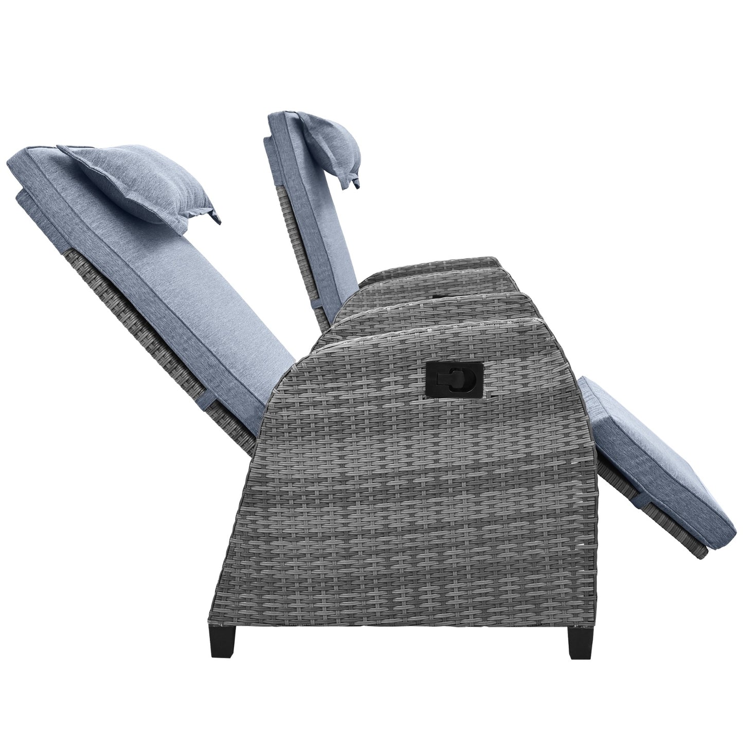 U Style Outdoor Rattan 2-Person Set With Coffee Table for Courtyard - LaTezza Online Shop