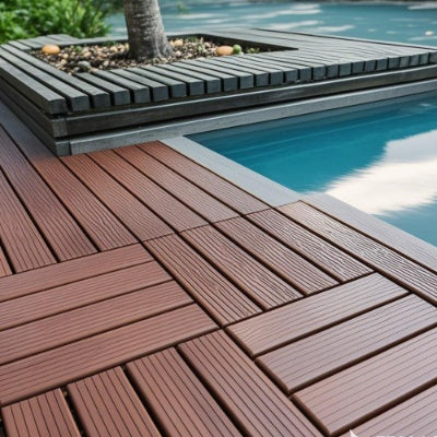 Plastic Interlocking Deck Tiles,44 Pack Patio Deck Tiles,12x12 Square Waterproof Outdoor All Weather - LaTezza Online Shop
