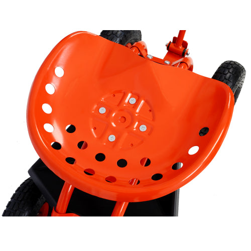 Garden cart rolling scooter, adjustable height with 4 wheels and extendable handle with 360 degree seat and tool tray (red) - LaTezza Online Shop