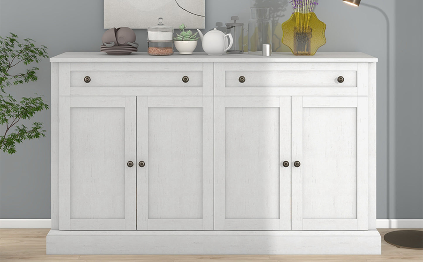 TREXM Kitchen Sideboard Buffet With 2 Drawers & 4 Doors Adjustable Shelves - LaTezza Online Shop