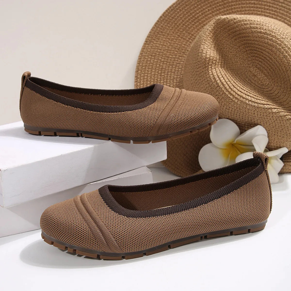 Round Toe Flat Slip-Ons