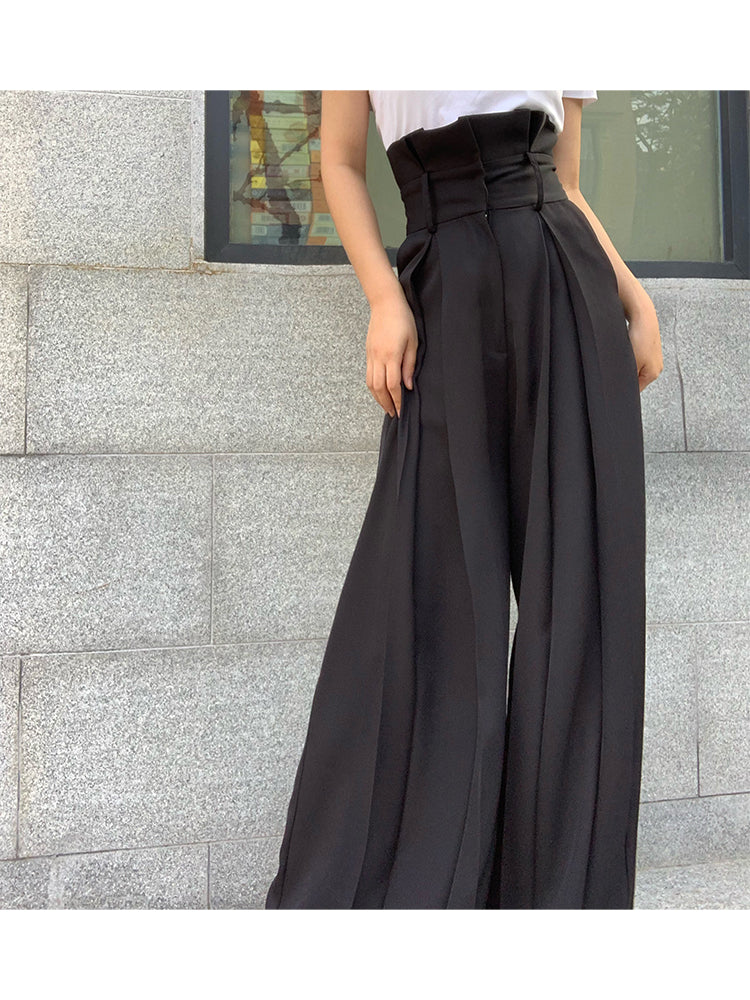 High Waist, Long Legs, Loose Drop, Straight Tube, Wide Leg Suit Pants for Women - LaTezza Online Shop