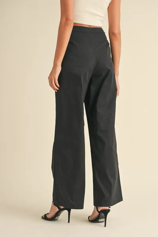 MABLE High Waist Front Pleated Detail Wide Leg Pants - LaTezza Online Shop