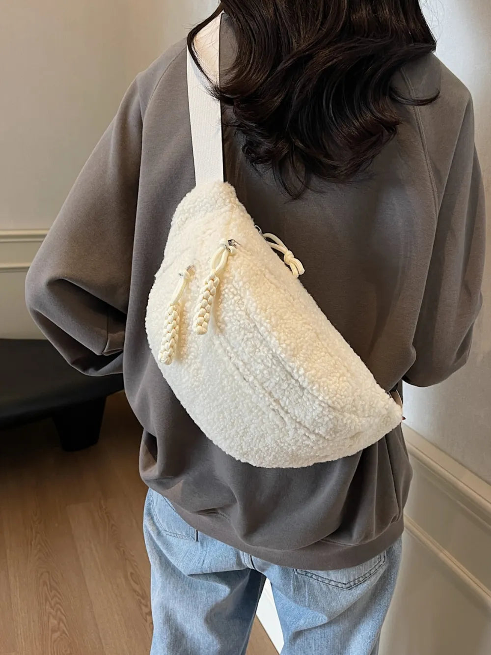 Sherpa Crossbody Bag with Adjustable Strap - LaTezza Online Shop