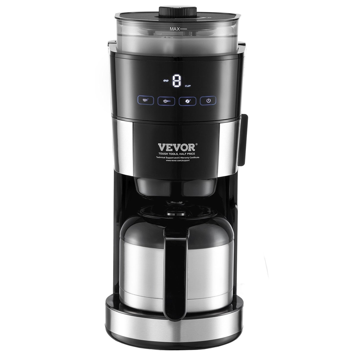 VEVOR 8-Cup Coffee Maker Drip Coffee Machine With 3 Brew Strength Control - LaTezza Online Shop