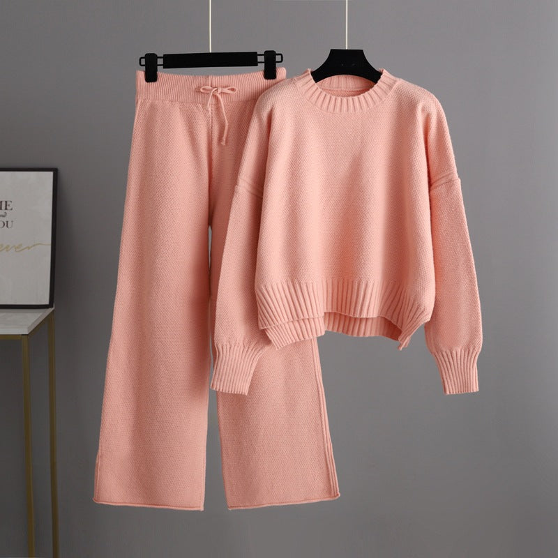 High- Low Turtleneck Long Sleeve Top and Pants Sweater Set - LaTezza Online Shop