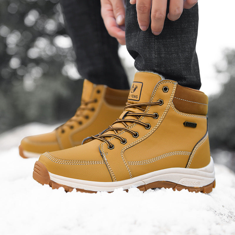 Men Boots Winter Snow Outdoor Ankle Boots For Men Super Warm Boots Leather Non-Slip Work Shoes - LaTezza Online Shop