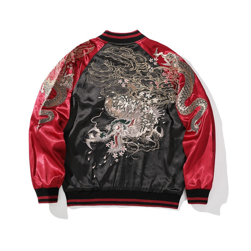 Heavy industry embroidery men's cotton coat four mythical beasts and dragon embroidered cotton coat personality - LaTezza Online Shop