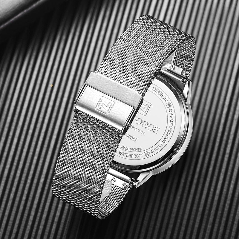 Men's NAVIFORCE Top Brand Luxury Waterproof Ultra Thin Clock Male Full Steel Casual Quartz Watch Men Sports Wrist Watch - LaTezza Online Shop