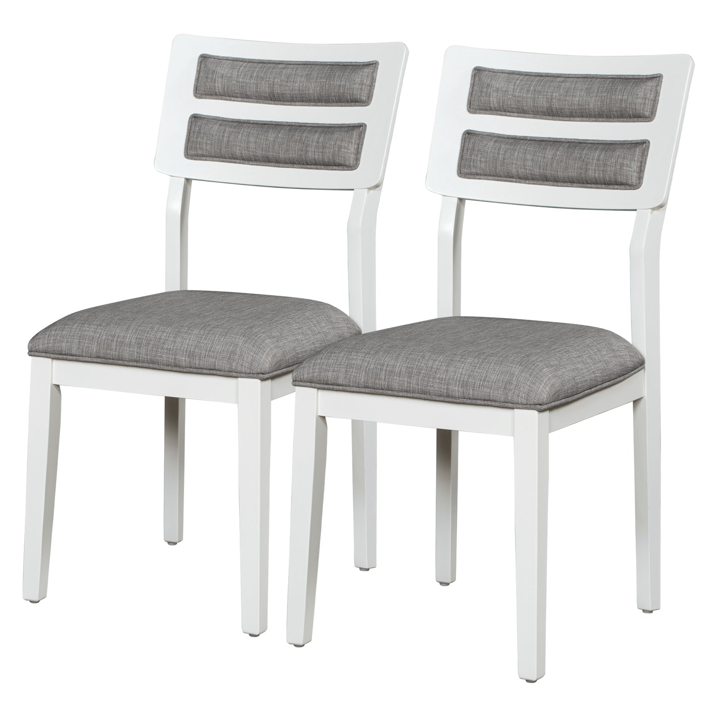 TREXM Classic and Traditional Style 6 - Piece Dining Set, Includes Dining Table 4 Upholstered Chairs & Bench (White+Gray) - LaTezza Online Shop
