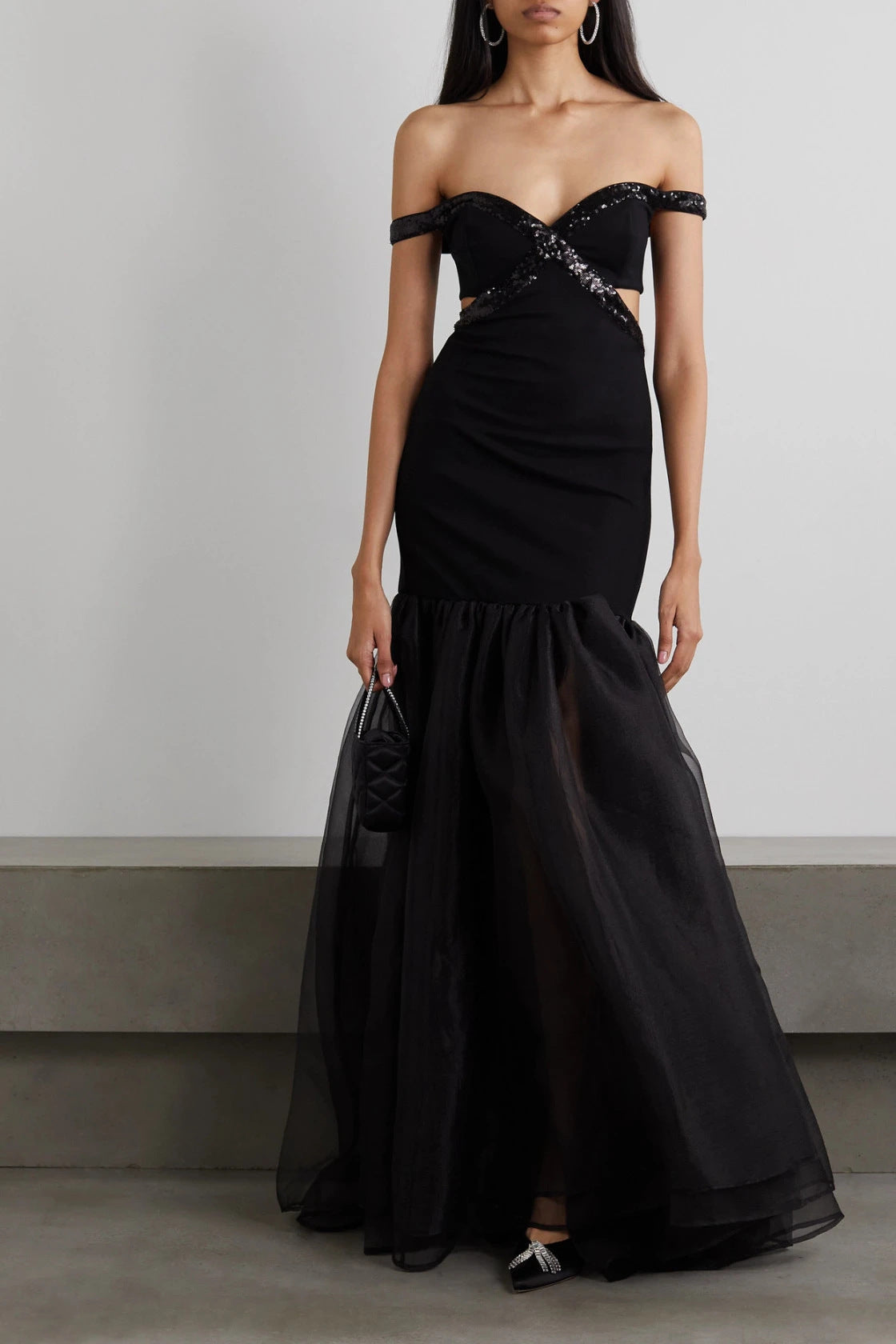 Off shoulder fishtail evening dress - LaTezza Online Shop
