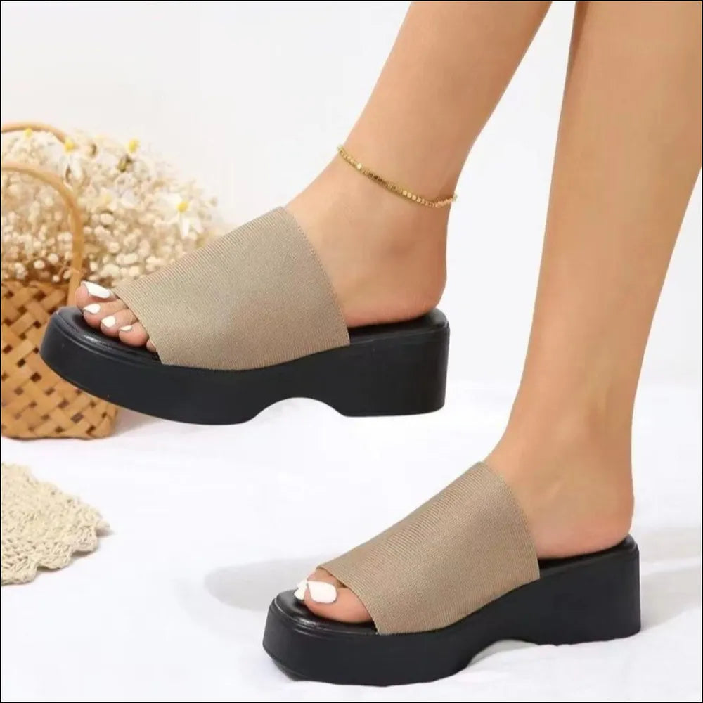 Platform Sandals Cloth Open Toe - LaTezza Online Shop
