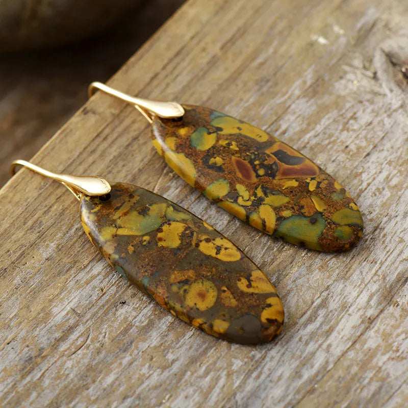 Natural Stone Copper Dangle Earrings - LaTezza Online Shop