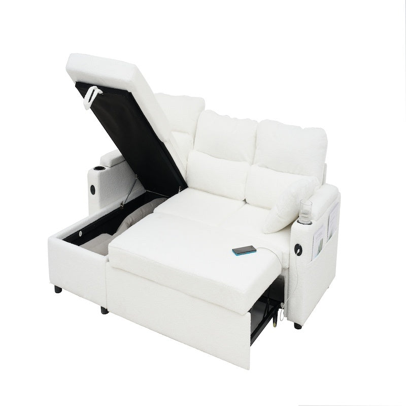 Convertible Sleeper Sofa 2 In 1 L Shaped Pull Out Sectional With Storage Space - LaTezza Online Shop
