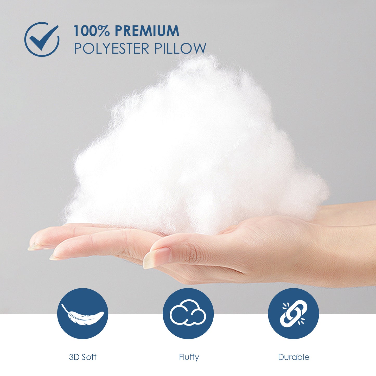 White Square Pillow Two Bubble Bags Cushion Core Breathable Hand Washable OKO-100 Certified