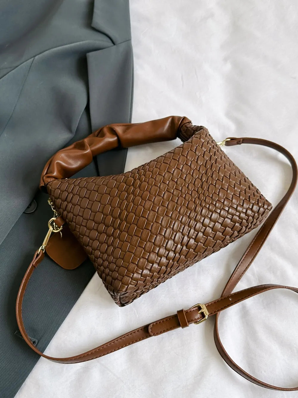 PU Leather Woven Crossbody Bag - LaTezza Online Shop