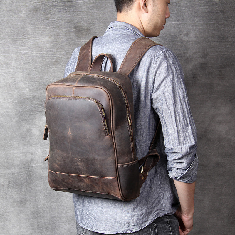 Retro First Layer Cowhide Men's Backpack Leather - LaTezza Online Shop