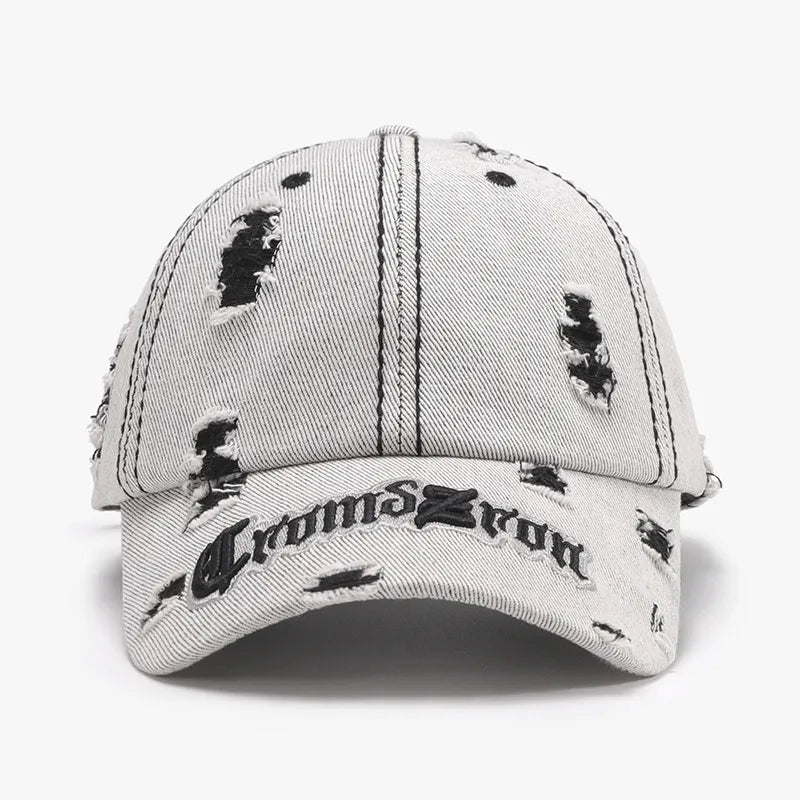 Distressed Letter Embroidered Baseball Cap - LaTezza Online Shop