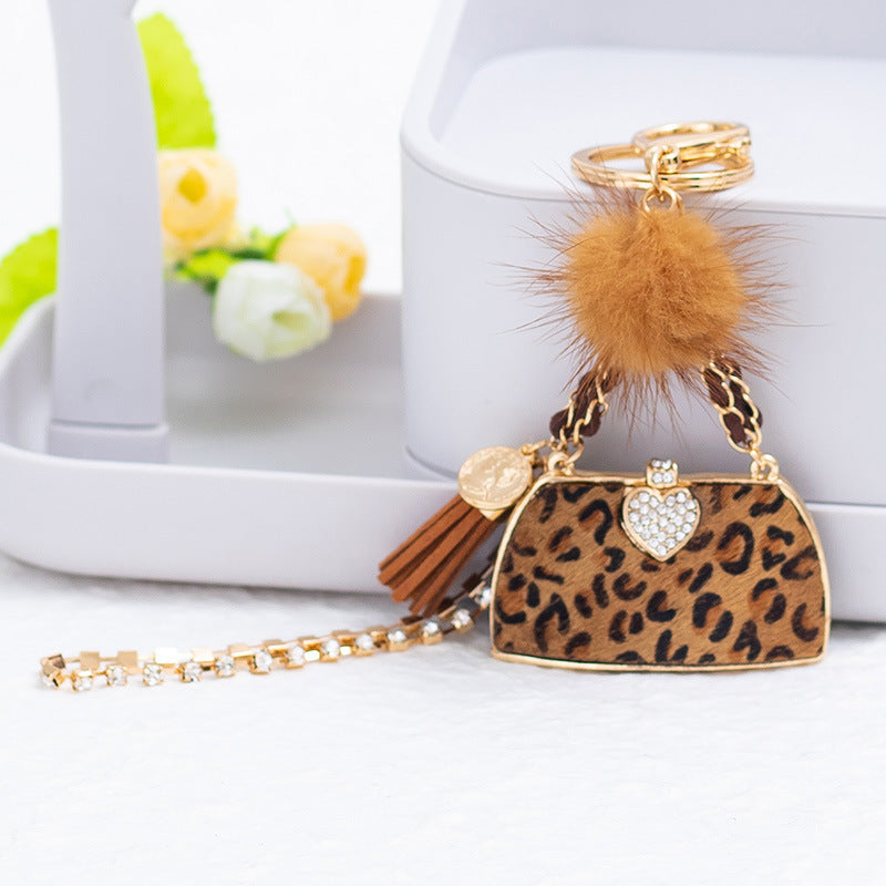 Personalized Leopard Print Handbag Key Ring Pendants - LaTezza Online Shop