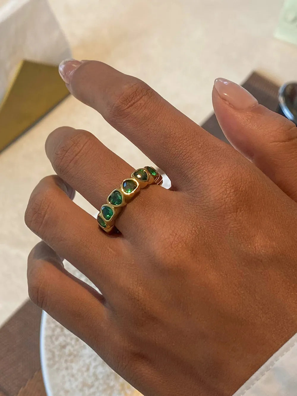 18K Gold-Plated Inlaid Zircon Ring - LaTezza Online Shop