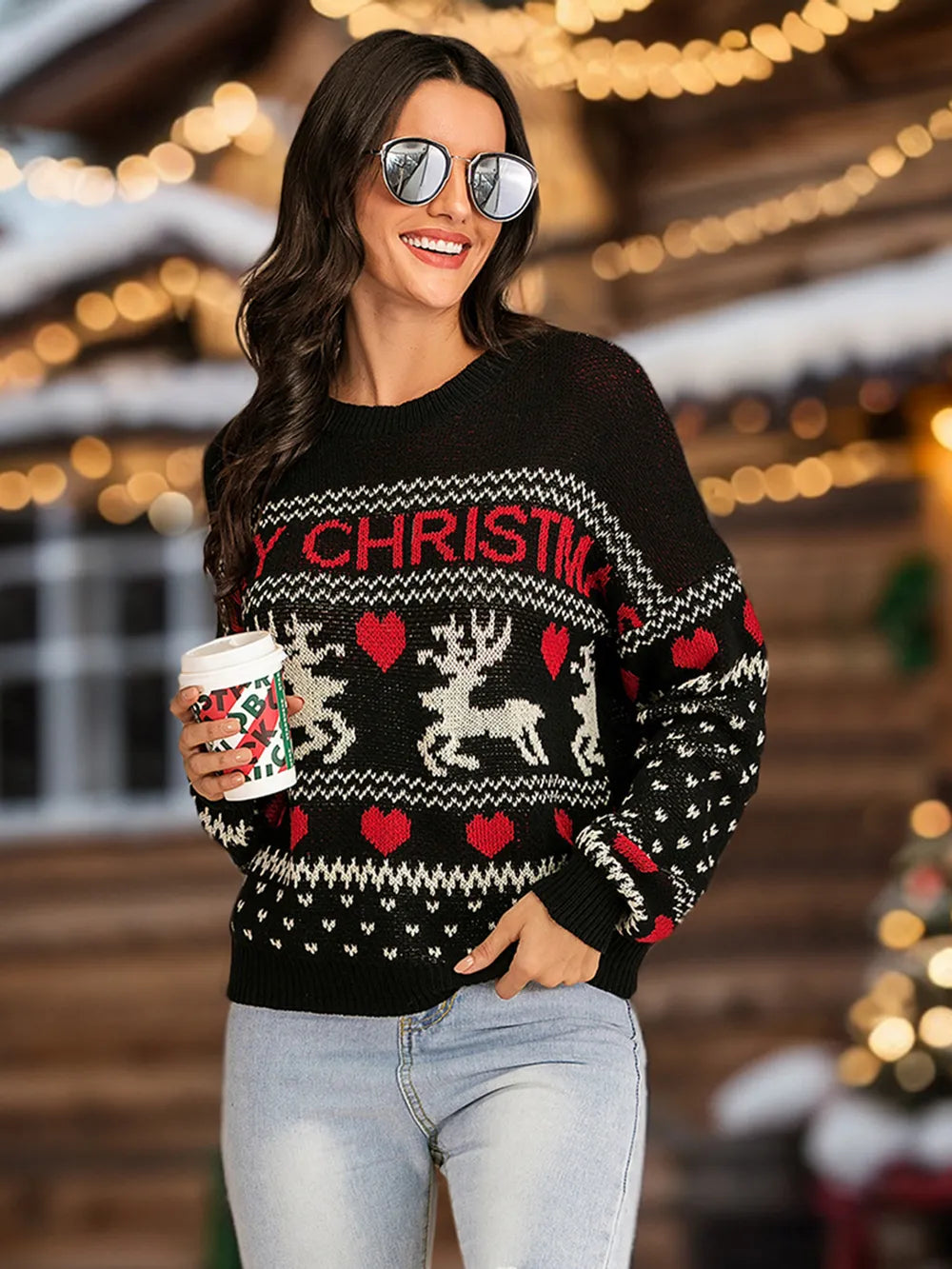 Christmas Element Round Neck Sweater - LaTezza Online Shop
