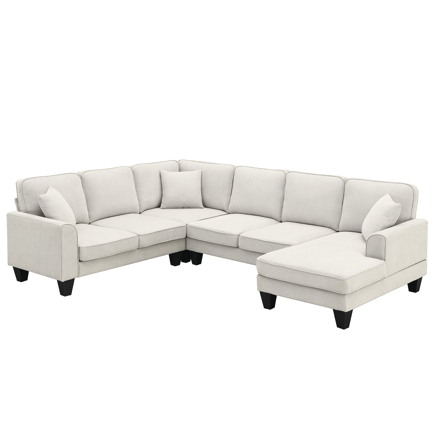 Modern U Shape Sectional Sofa Set 7 Seat Fabric - LaTezza Online Shop