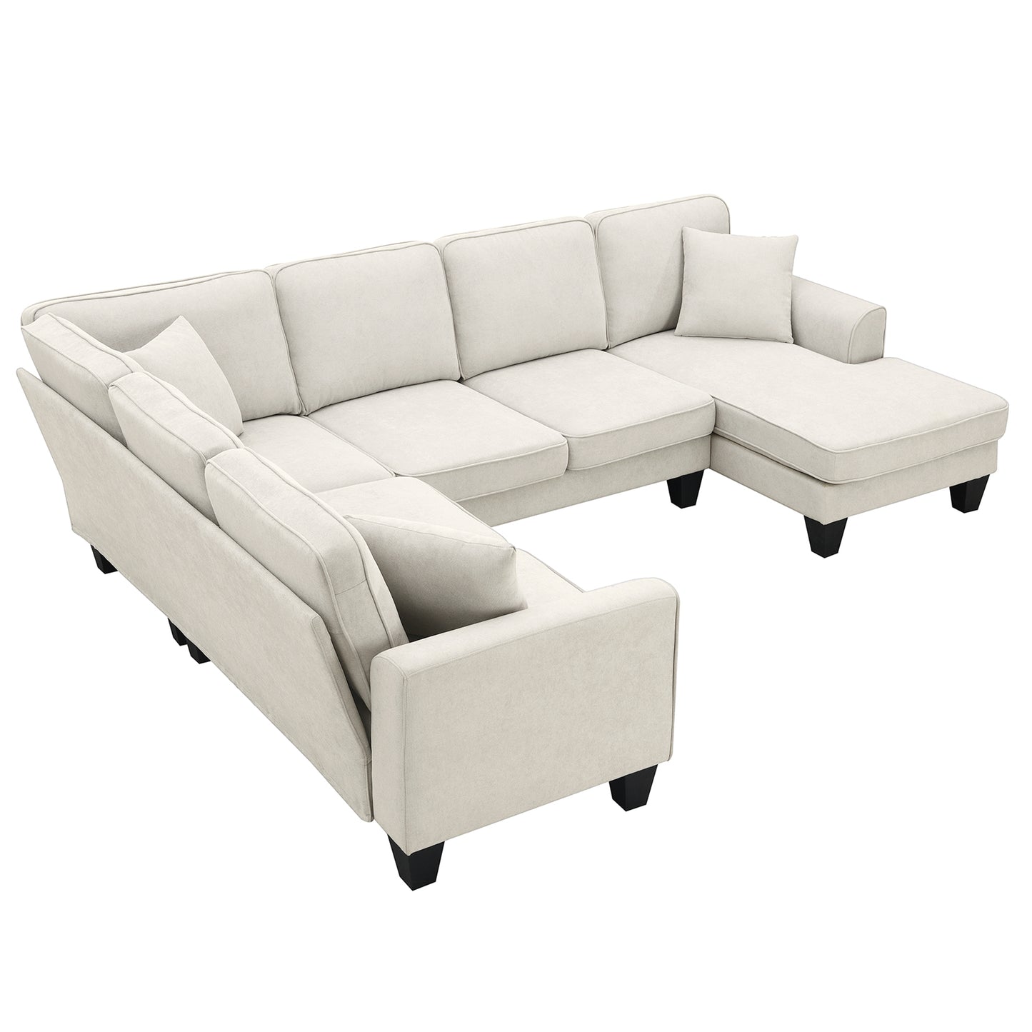 Modern U Shape Sectional Sofa Set 7 Seat Fabric - LaTezza Online Shop