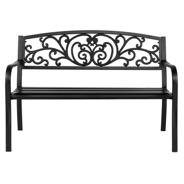 50 Inch PVC Butterfly Backrest Black Iron Bench - LaTezza Online Shop
