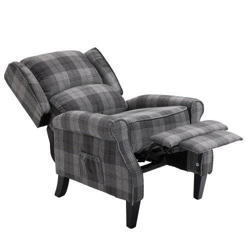 Vintage Armchair Sofa Comfortable Upholstered Leisure Chair Recliner Chair For Living Room Grey Check - LaTezza Online Shop