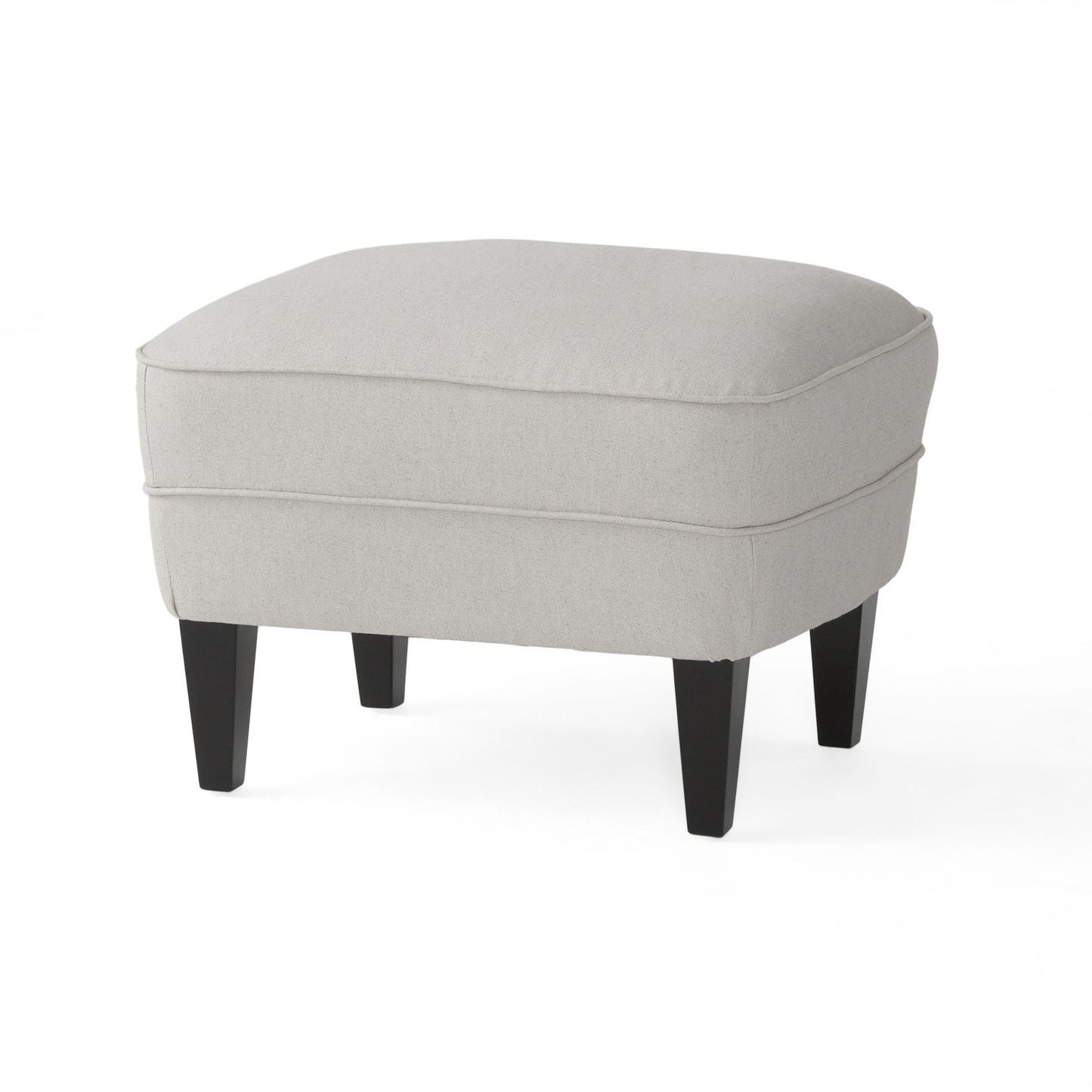 Arm Chair with Ottoman Modern light grey tufted fabric club chair and Ottoman set, stylish cushioned armchair - LaTezza Online Shop