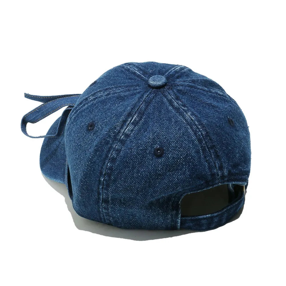 Washed Bow Denim Baseball Cap - LaTezza Online Shop