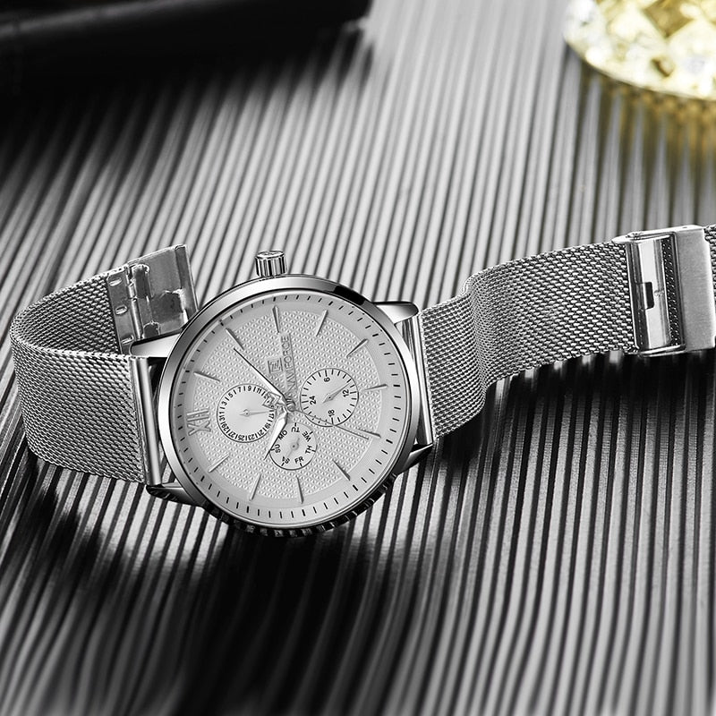 Men's NAVIFORCE Top Brand Luxury Waterproof Ultra Thin Clock Male Full Steel Casual Quartz Watch Men Sports Wrist Watch - LaTezza Online Shop