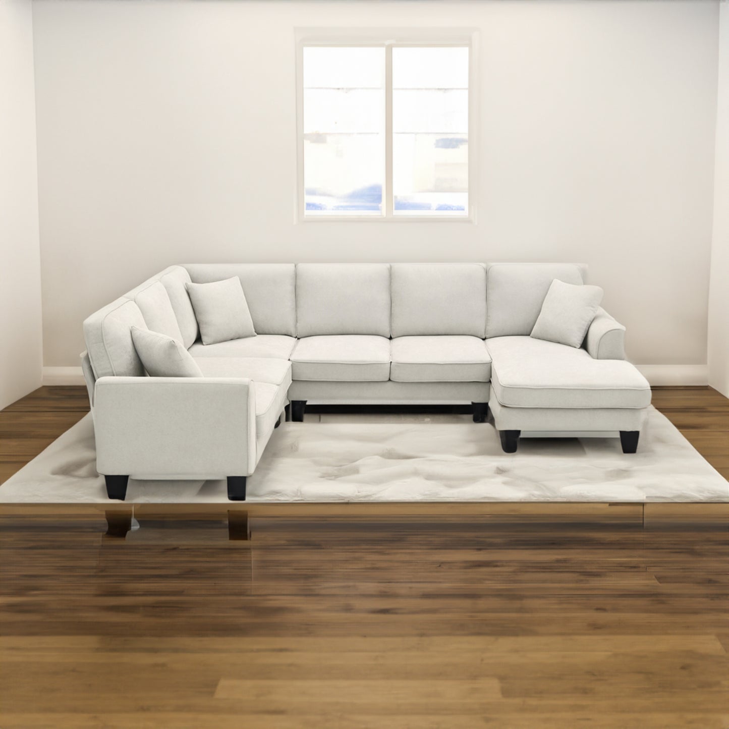 Modern U Shape Sectional Sofa Set 7 Seat Fabric - LaTezza Online Shop