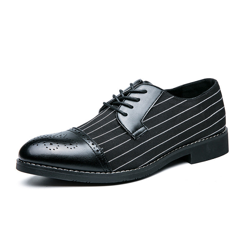 British style men's casual striped breathable business leather shoes - LaTezza Online Shop