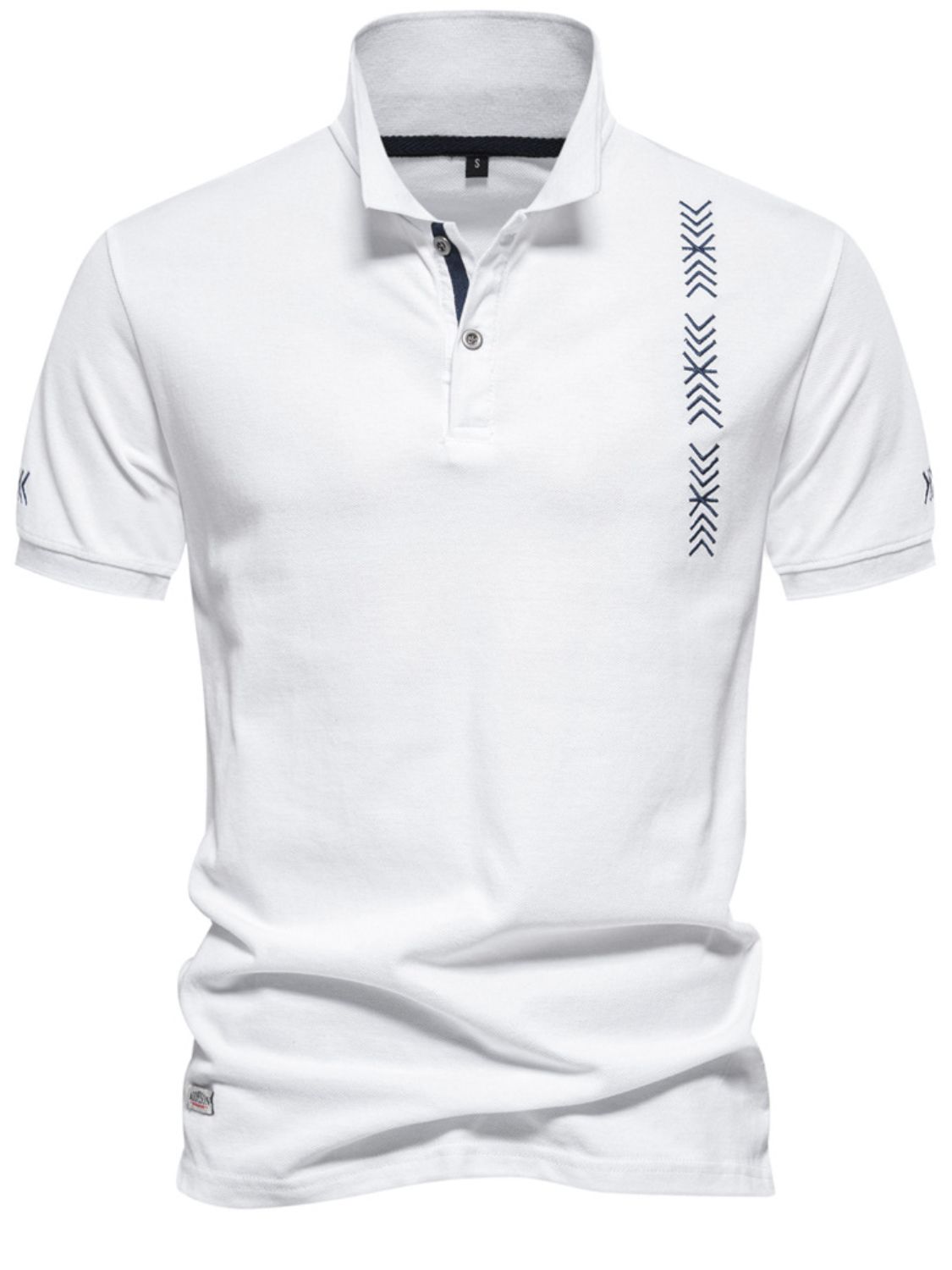 Men's Collared Neck Geometric Embroidered Polo Shirt - LaTezza Online Shop