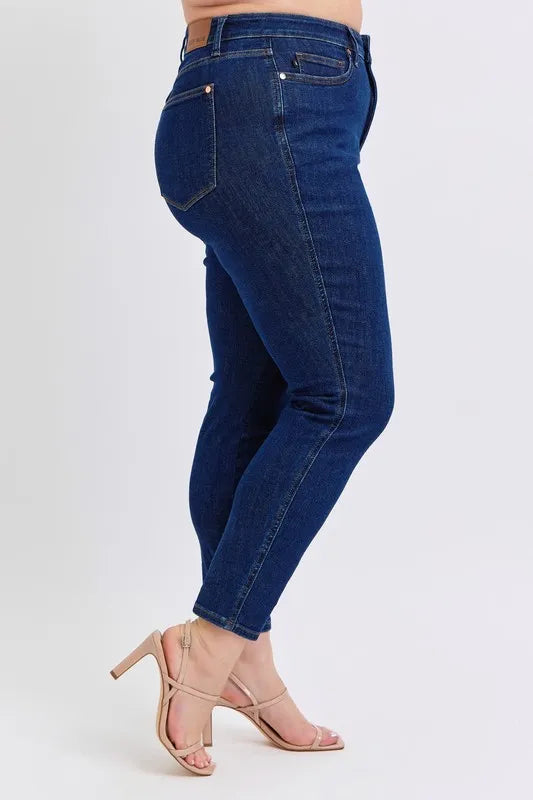 Skinny Jeans Judy Blue Full Size Mid Rise Tummy Control Classic Skinny Jeans Plus Size - LaTezza Online Shop
