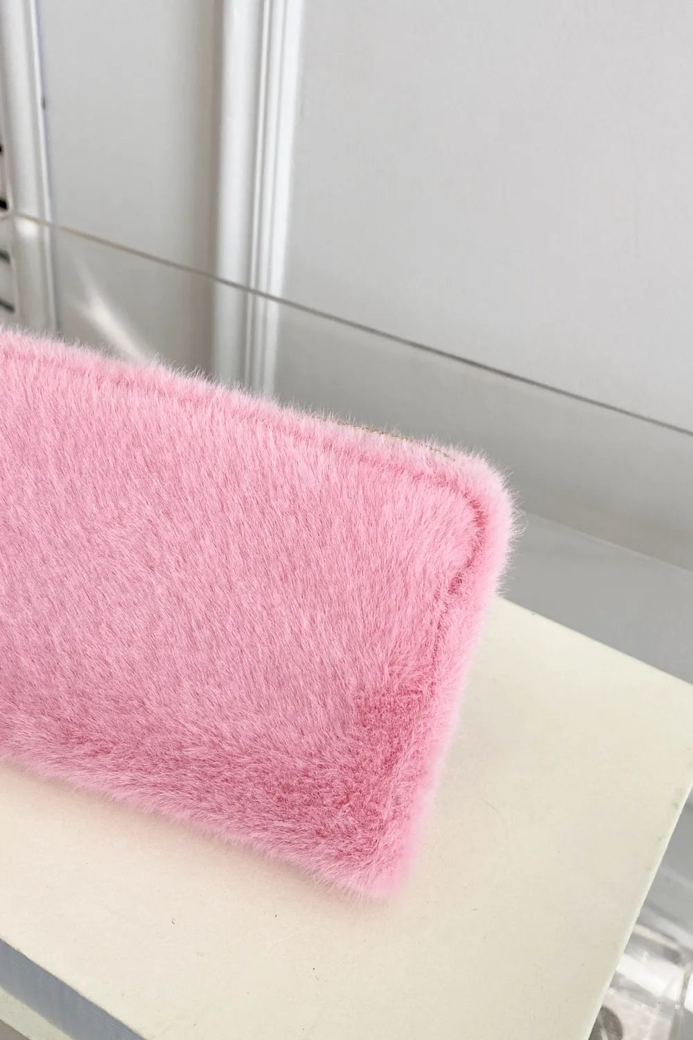 Solid Color Fluff Rectangle Wallet - LaTezza Online Shop