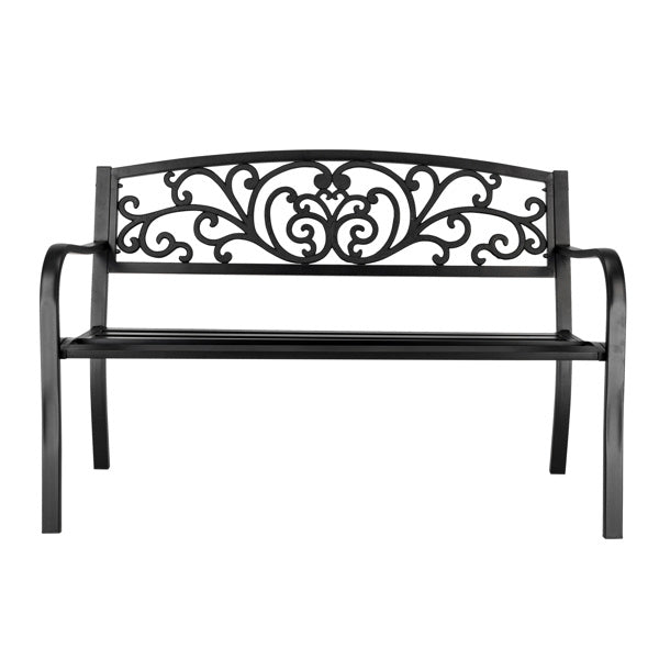 50 Inch PVC Butterfly Backrest Black Iron Bench - LaTezza Online Shop