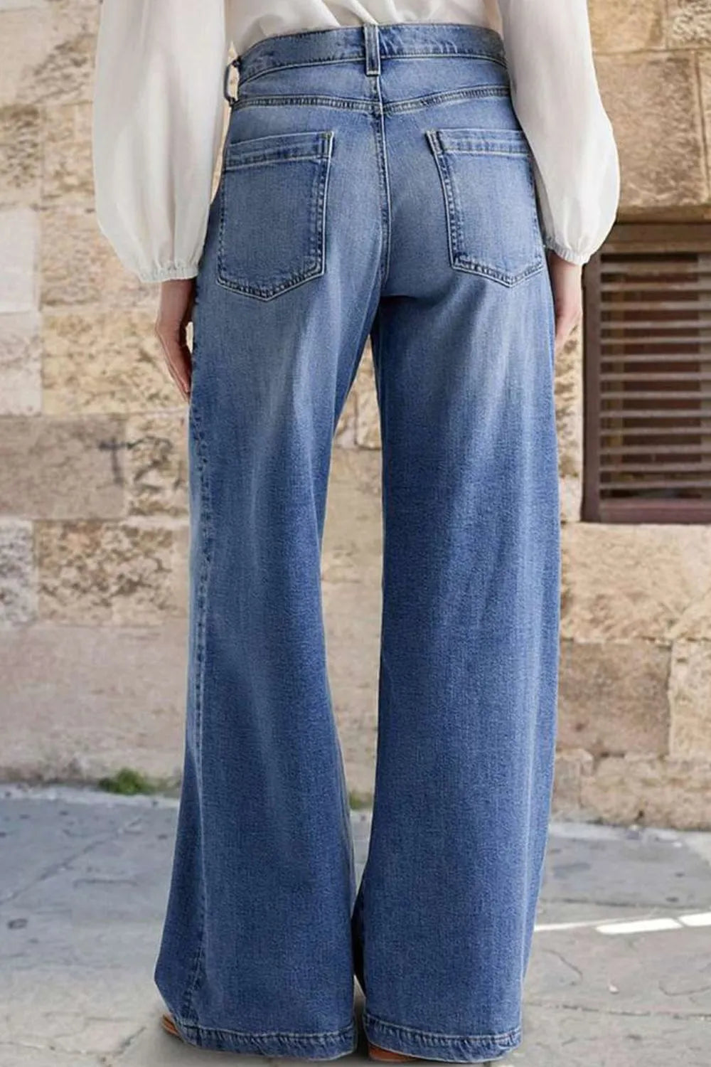 Pocketed Embroidered Straight Leg Jeans - LaTezza Online Shop
