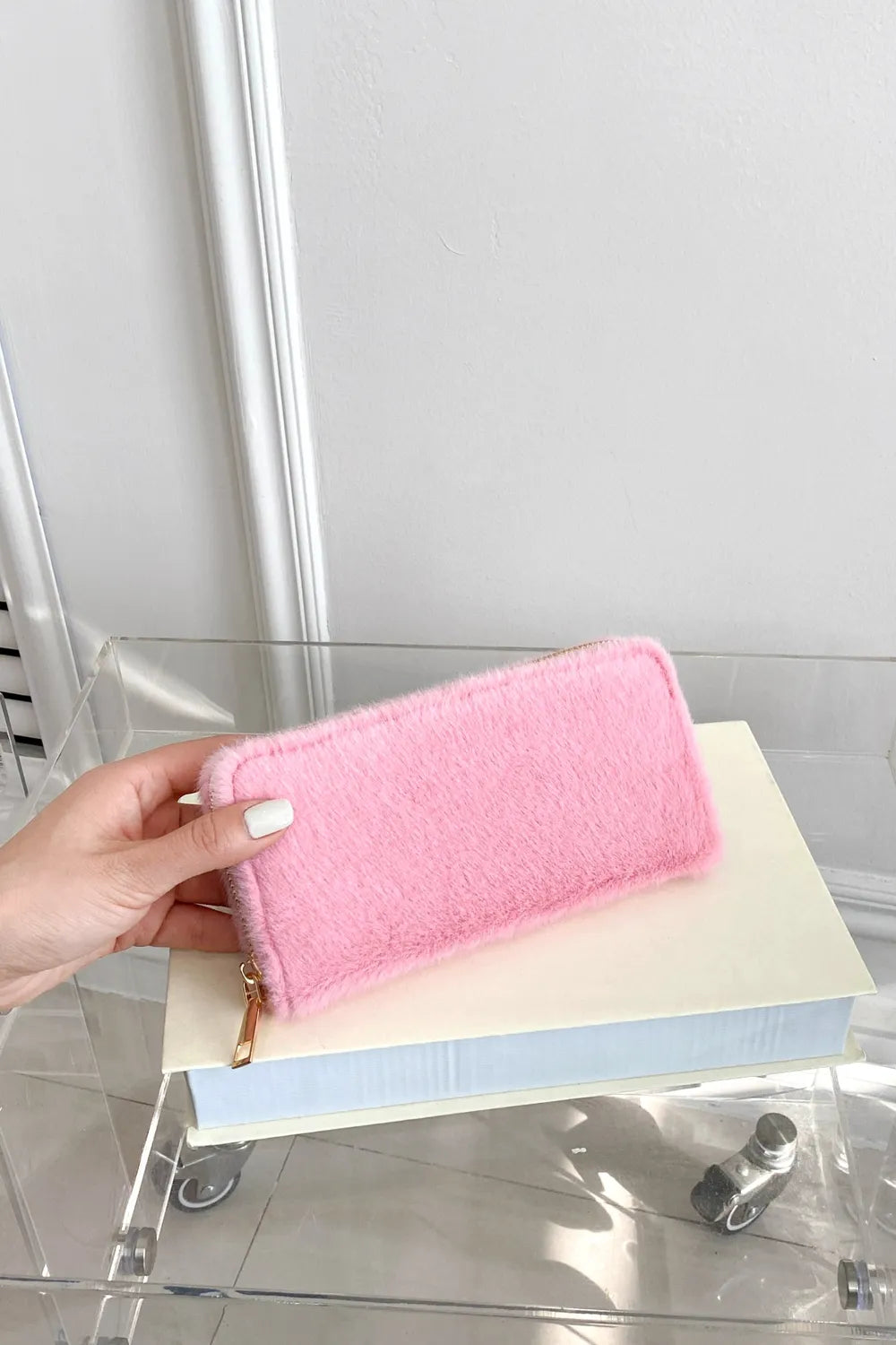 Solid Color Fluff Rectangle Wallet - LaTezza Online Shop