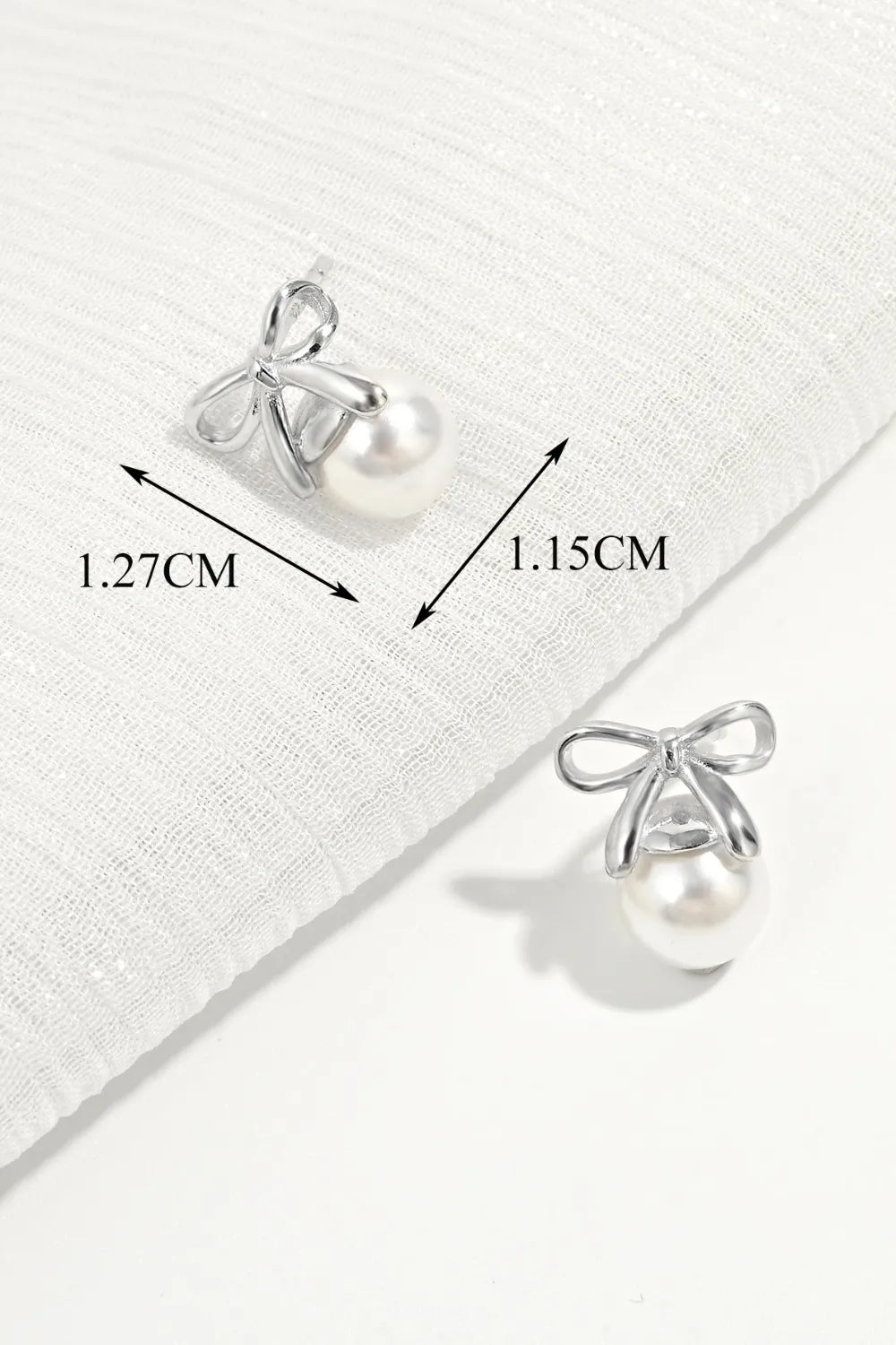 925 Sterling Silver Pearl Bow Earrings - LaTezza Online Shop