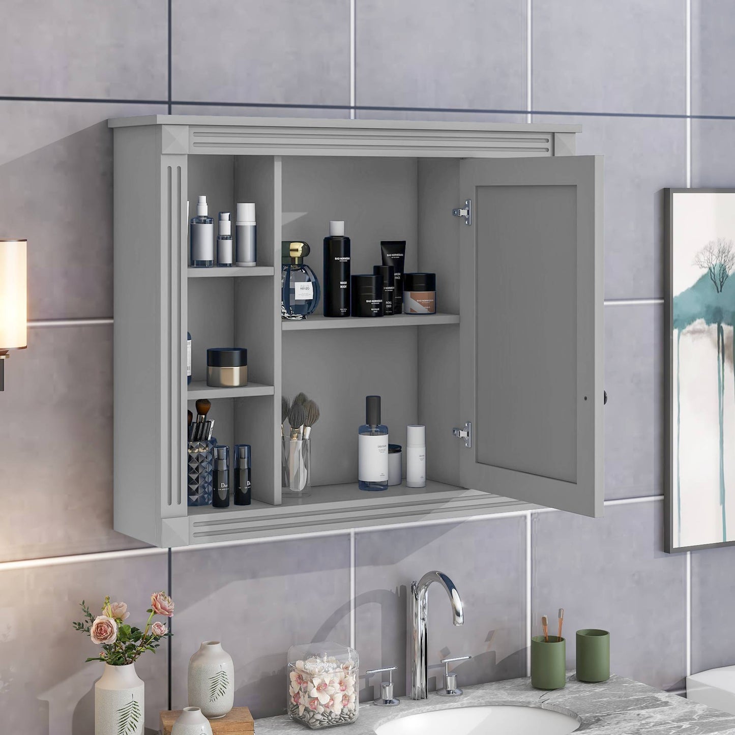 Wall Mounted Bathroom Storage Cabinet Bathroom Wall Cabinet With Mirror - LaTezza Online Shop