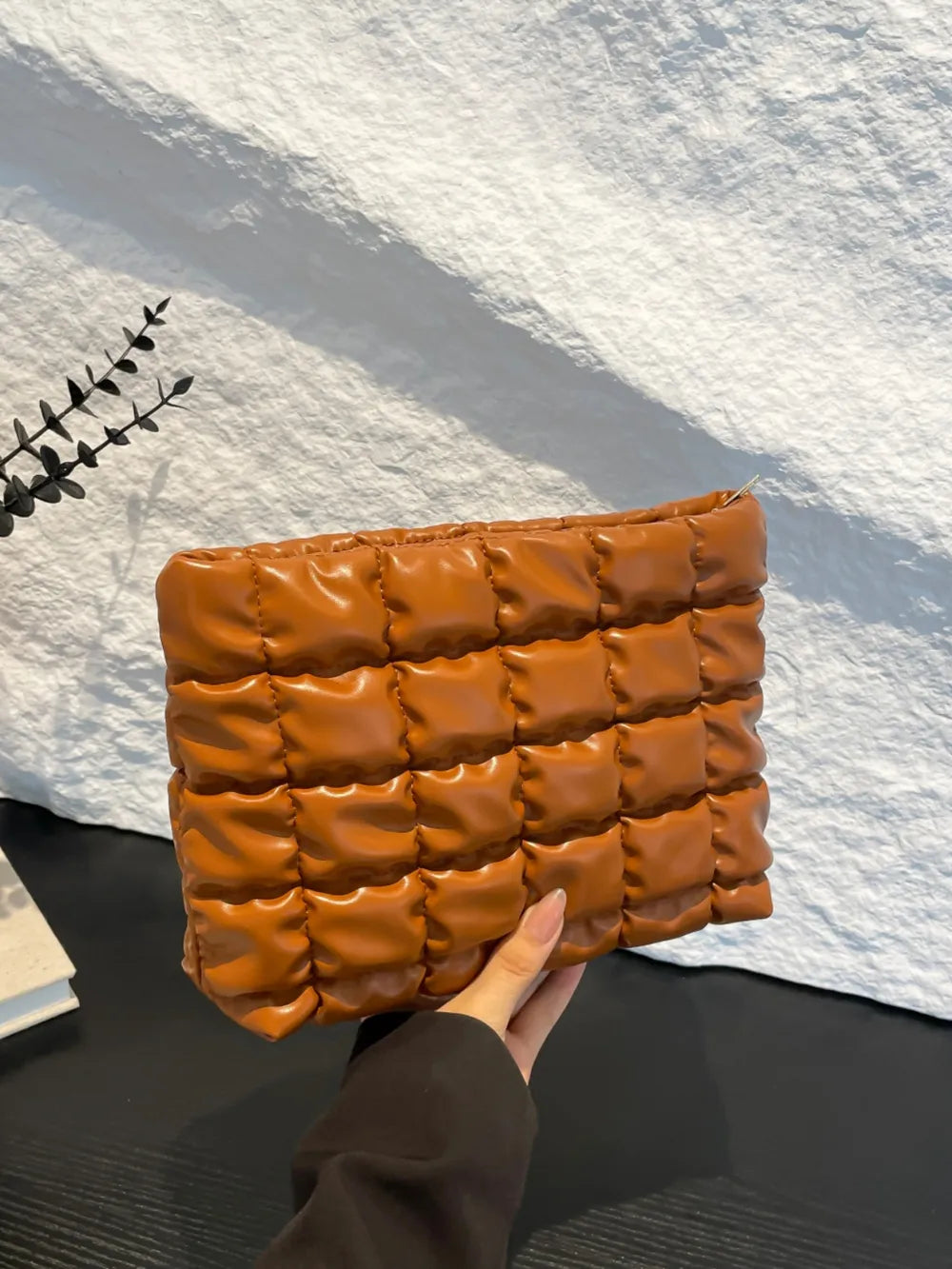Quilted Plaid Clutch with Zipper - LaTezza Online Shop
