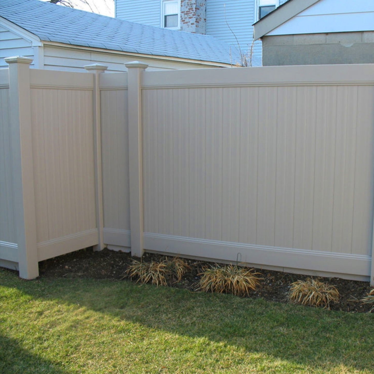 Privacy Fence Panels 6ft.H X 6ft.W WHITE Vinyl Full Set Of 2 Pcs - LaTezza Online Shop