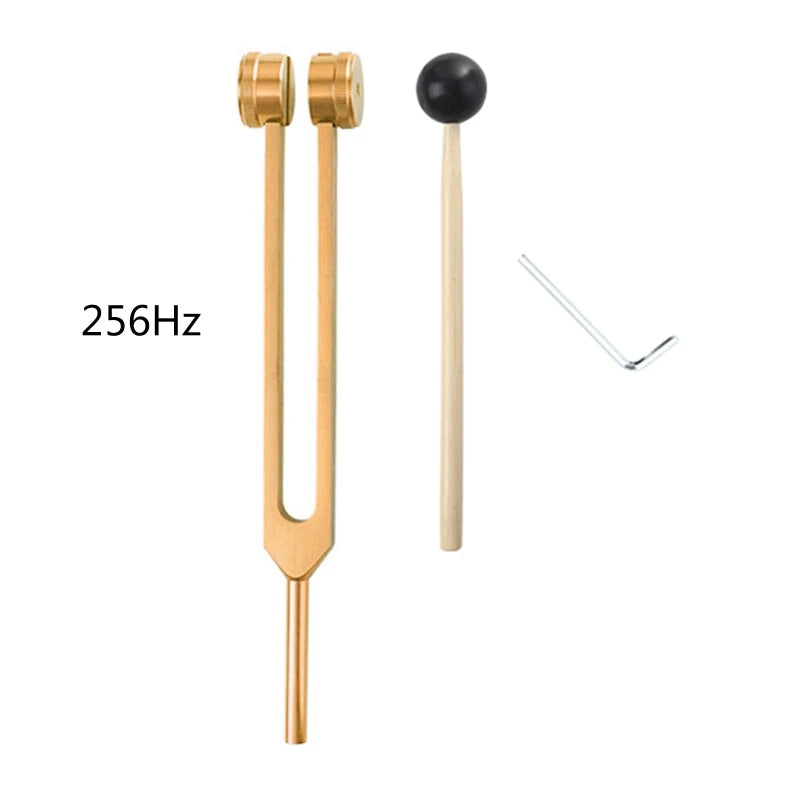 256 Hz Tuning Fork Medical Healing Instrument Aluminum with Wood Hammer A Repair Tool Human biofield diapa son