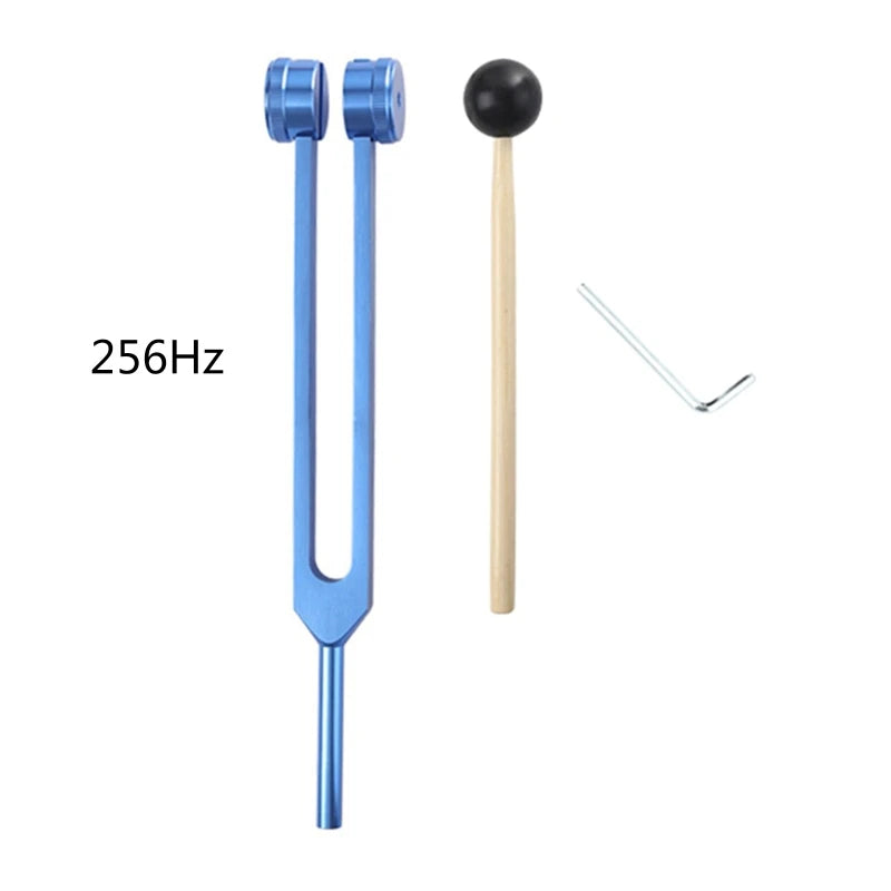 256 Hz Tuning Fork Medical Healing Instrument Aluminum with Wood Hammer A Repair Tool Human biofield diapa son