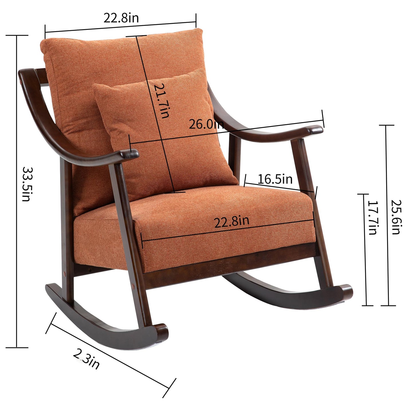 Mid Century Modern Accent Chairs Comfy Upholstered Glider Arm Chair with Solid Wood for Living Room Bedroom Balcony - LaTezza Online Shop