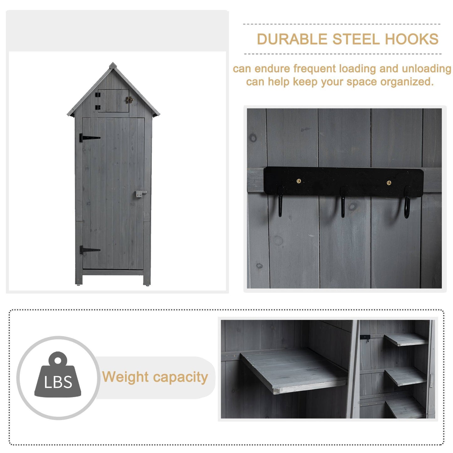 Outdoor Storage Cabinet Tool Shed Wooden Garden Shed - LaTezza Online Shop